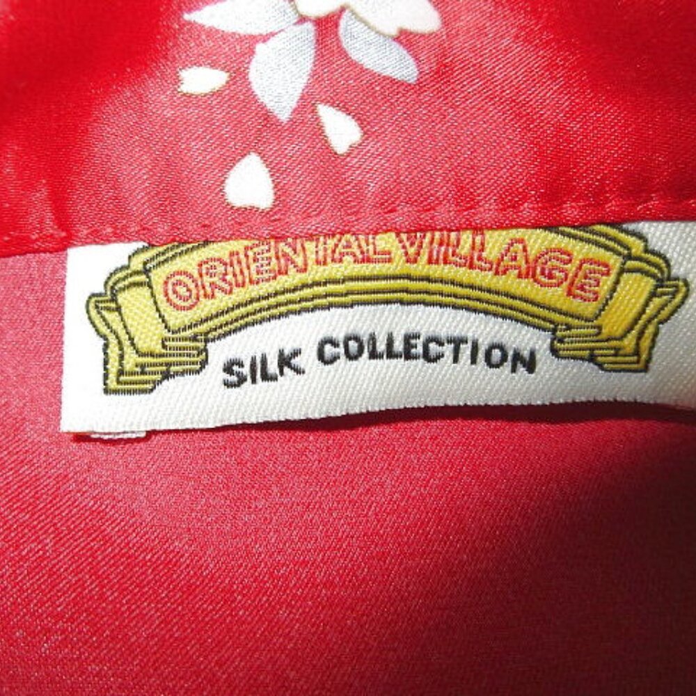 Vtg Silk Kimono Robe One Size Asian Smoking Jacket Dressing Gown Exotic Floral - Picture 6 of 8